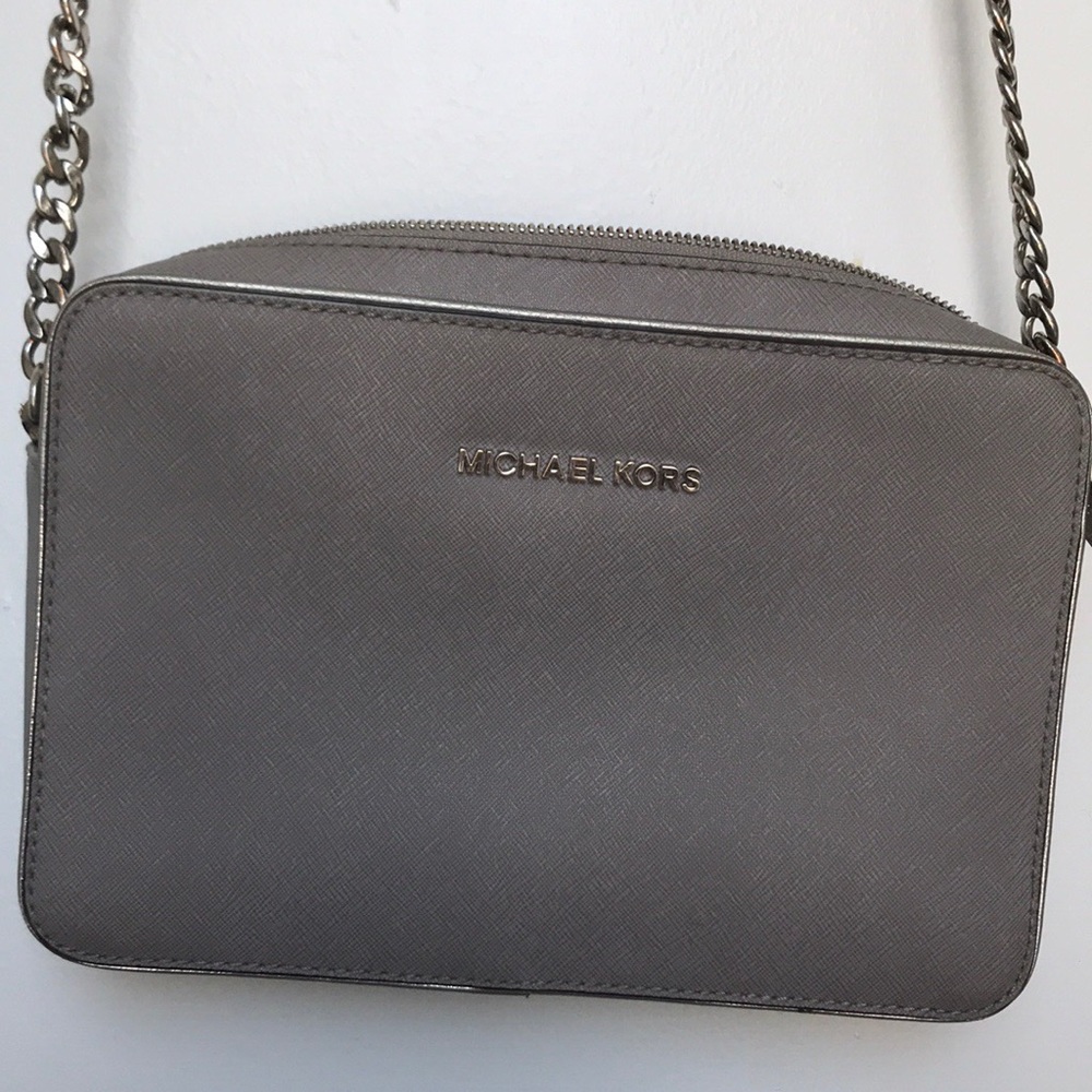 Michael Kors silver grey crossbody bag